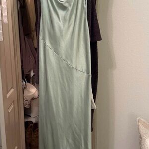 Elegant Green Satin Dress